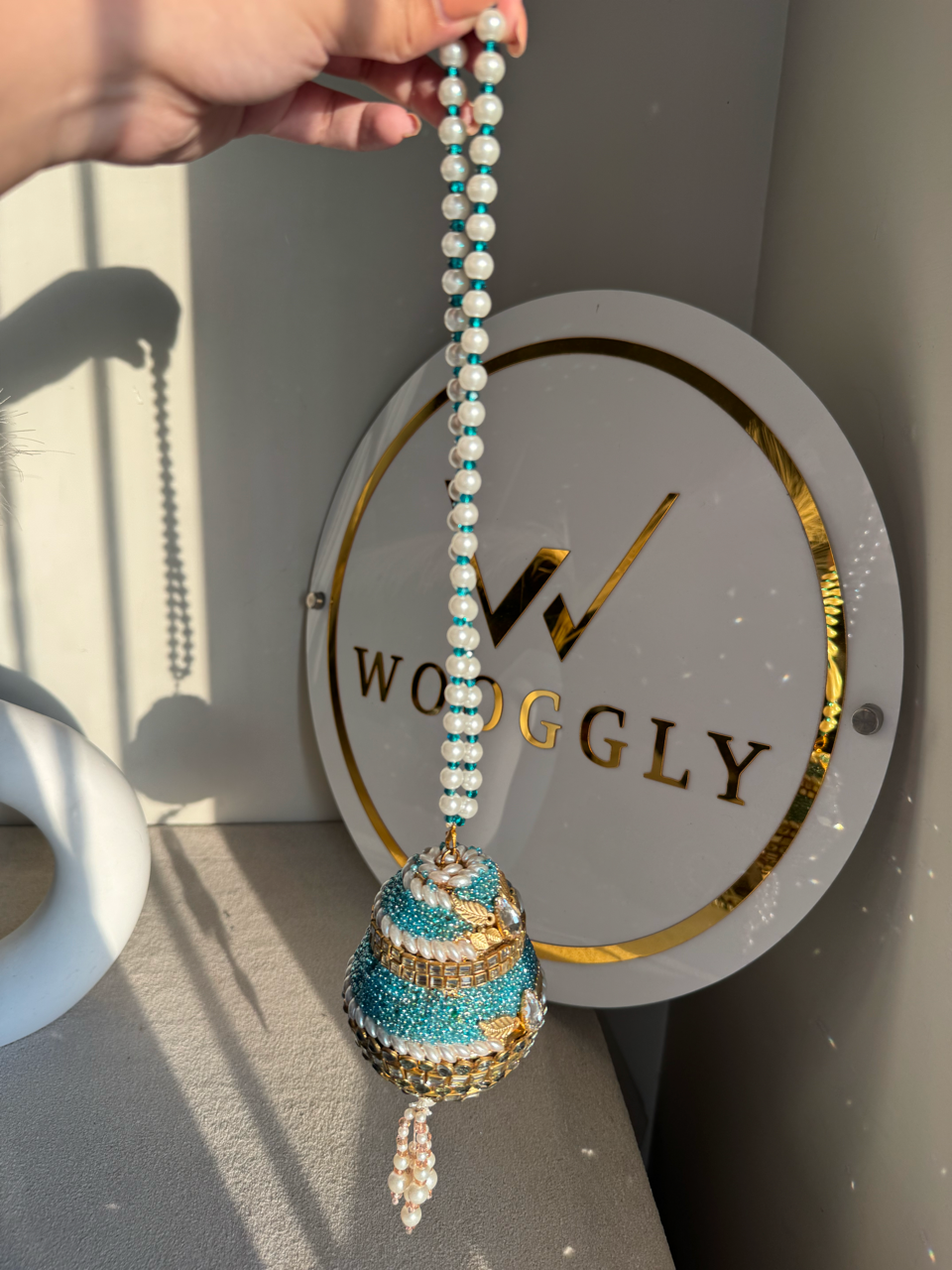 Turkish Potli - Turquoise Blue & Gold