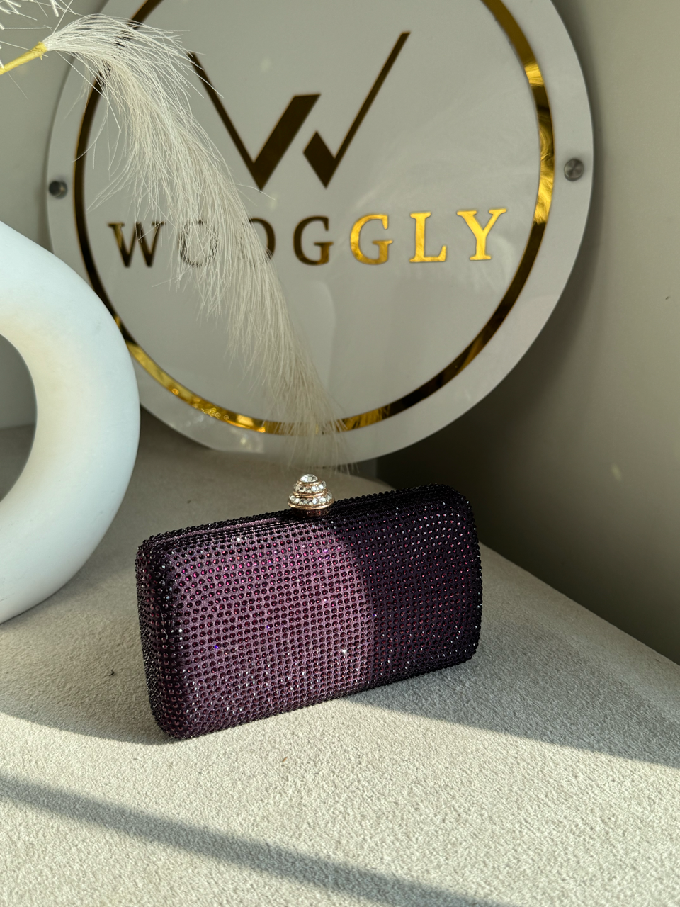 Dazzle Evening Clutch Deep Plum