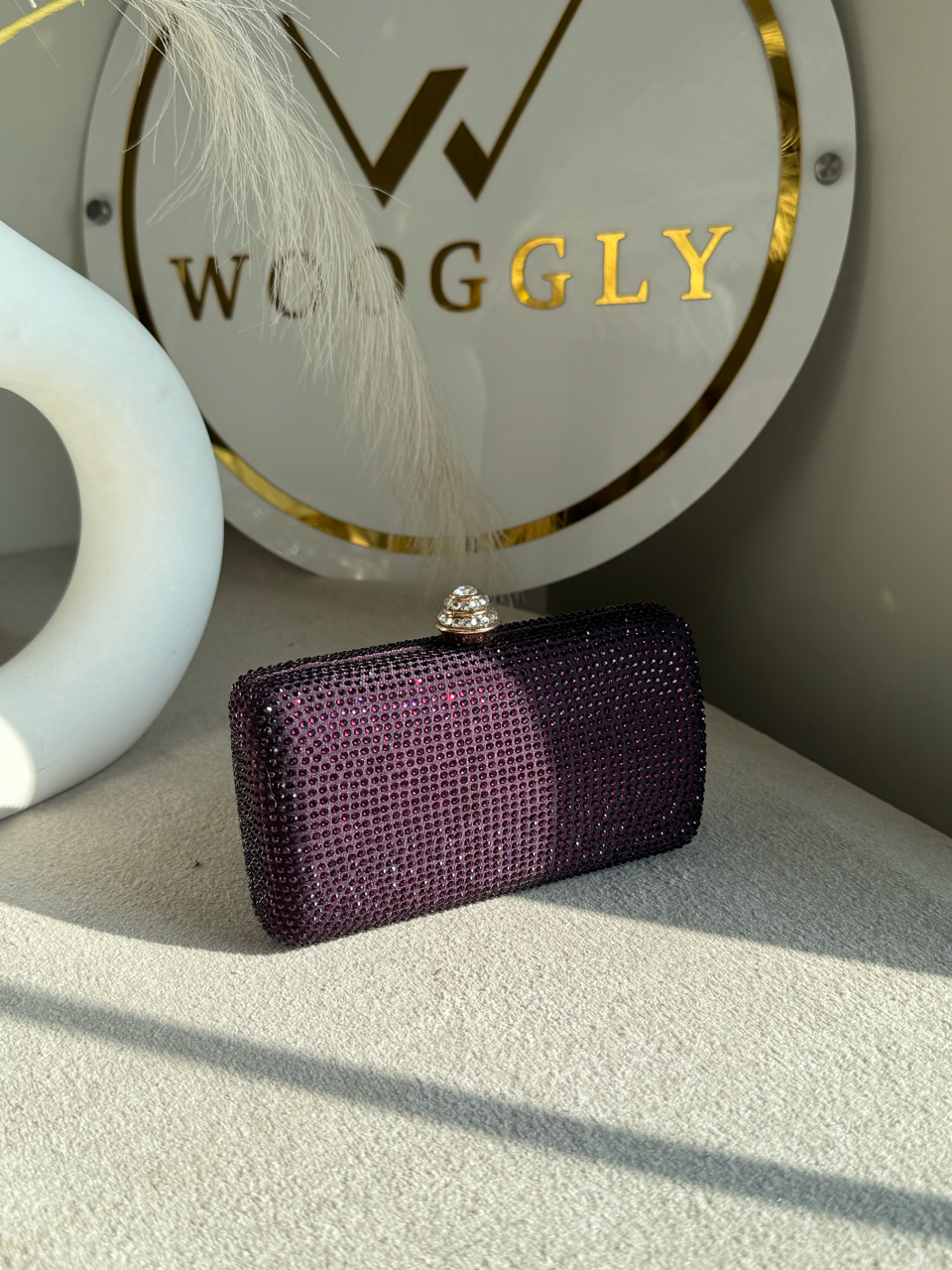 Dazzle Evening Clutch Deep Plum
