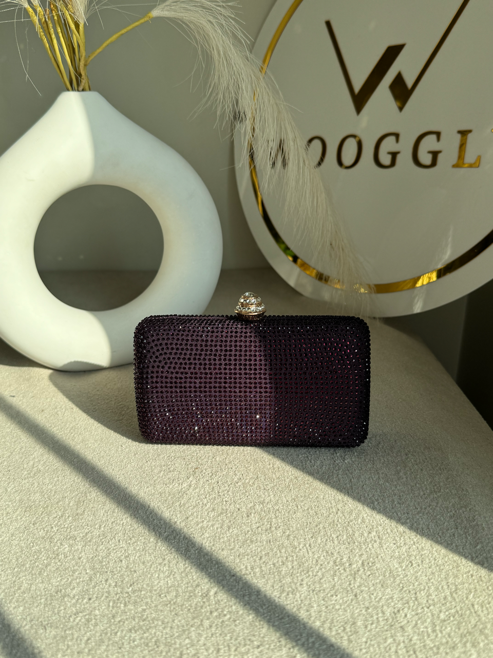 Dazzle Evening Clutch Deep Plum