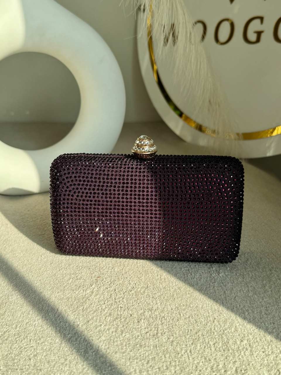 Dazzle Evening Clutch Deep Plum