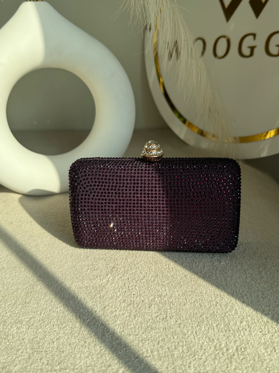 Dazzle Evening Clutch Deep Plum