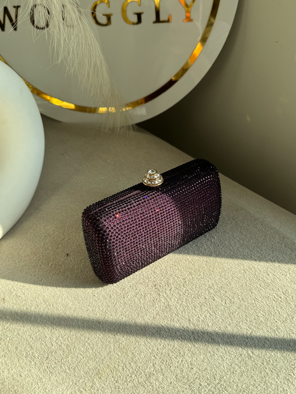 Dazzle Evening Clutch Deep Plum