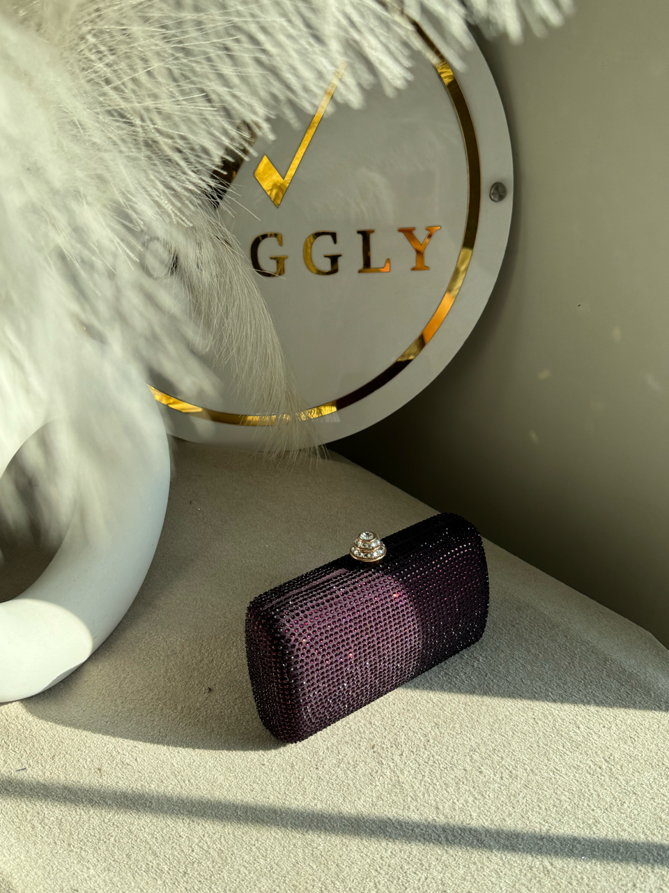 Dazzle Evening Clutch Deep Plum