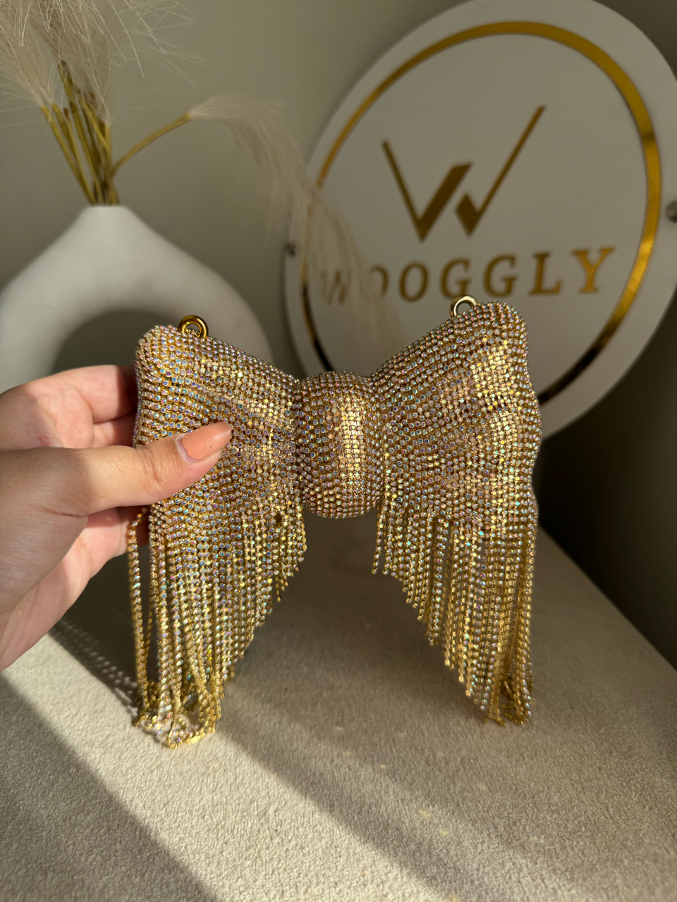 Main Character Bow Clutch - Gold