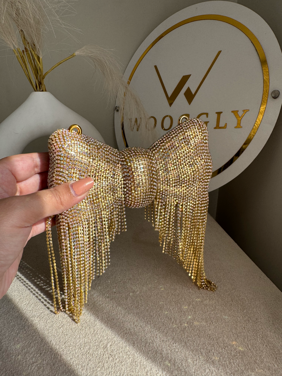 Main Character Bow Clutch - Gold