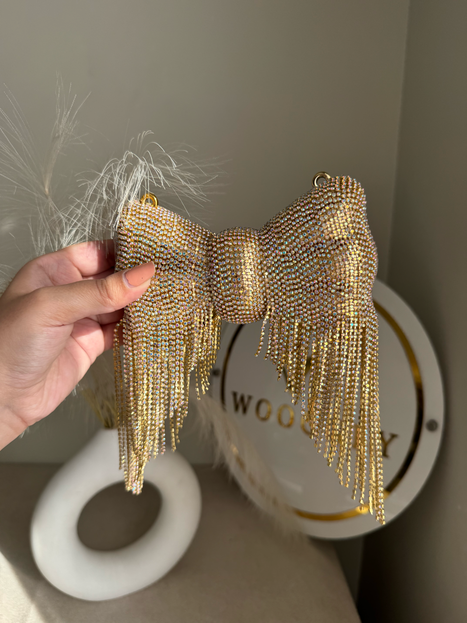 Main Character Bow Clutch - Gold