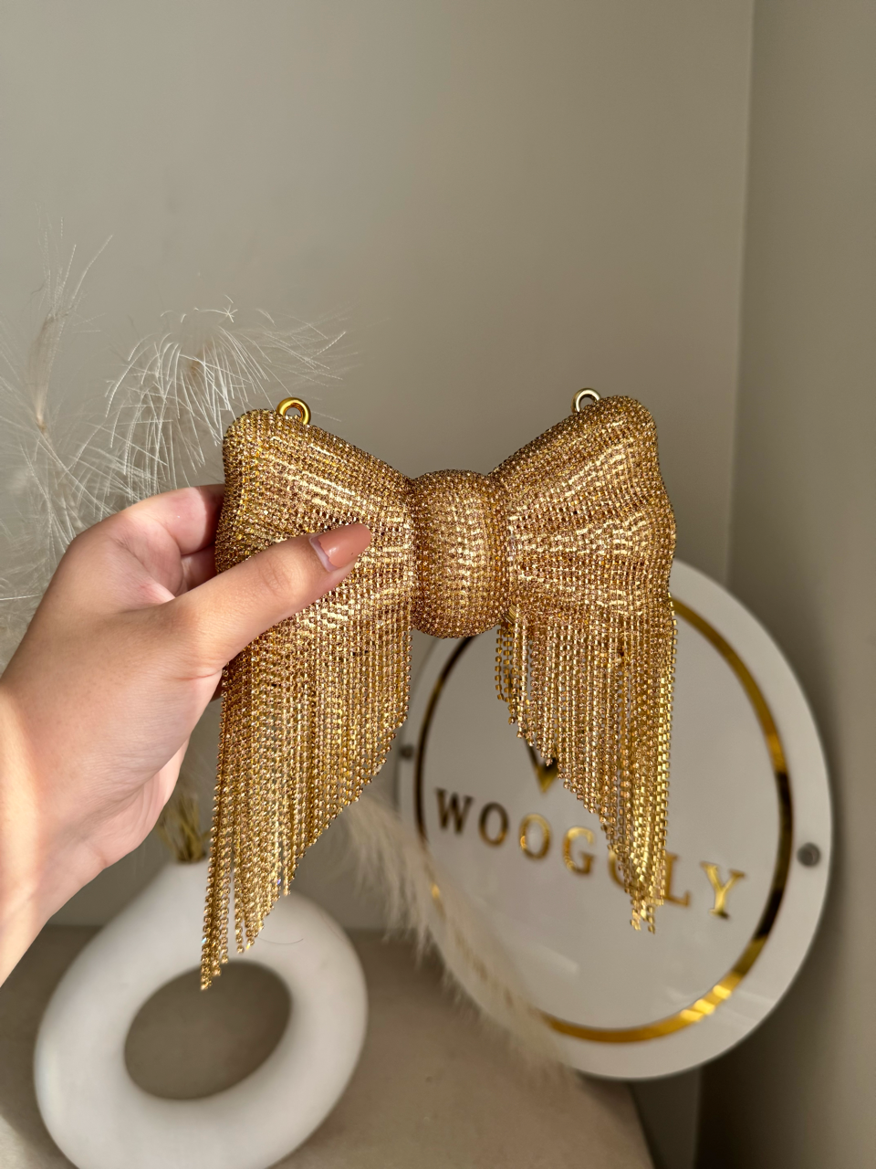 Main Character Bow Clutch - Classic Metallic Gold