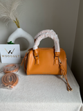 Charles & Keith Premium Duffle Bag with Charm & Box Packing- Fall Brown