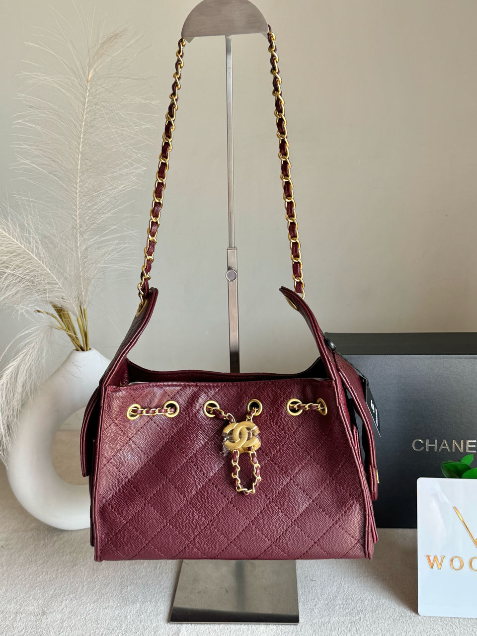 Viral Premium Chanel Bag with Box Packing - Maroon