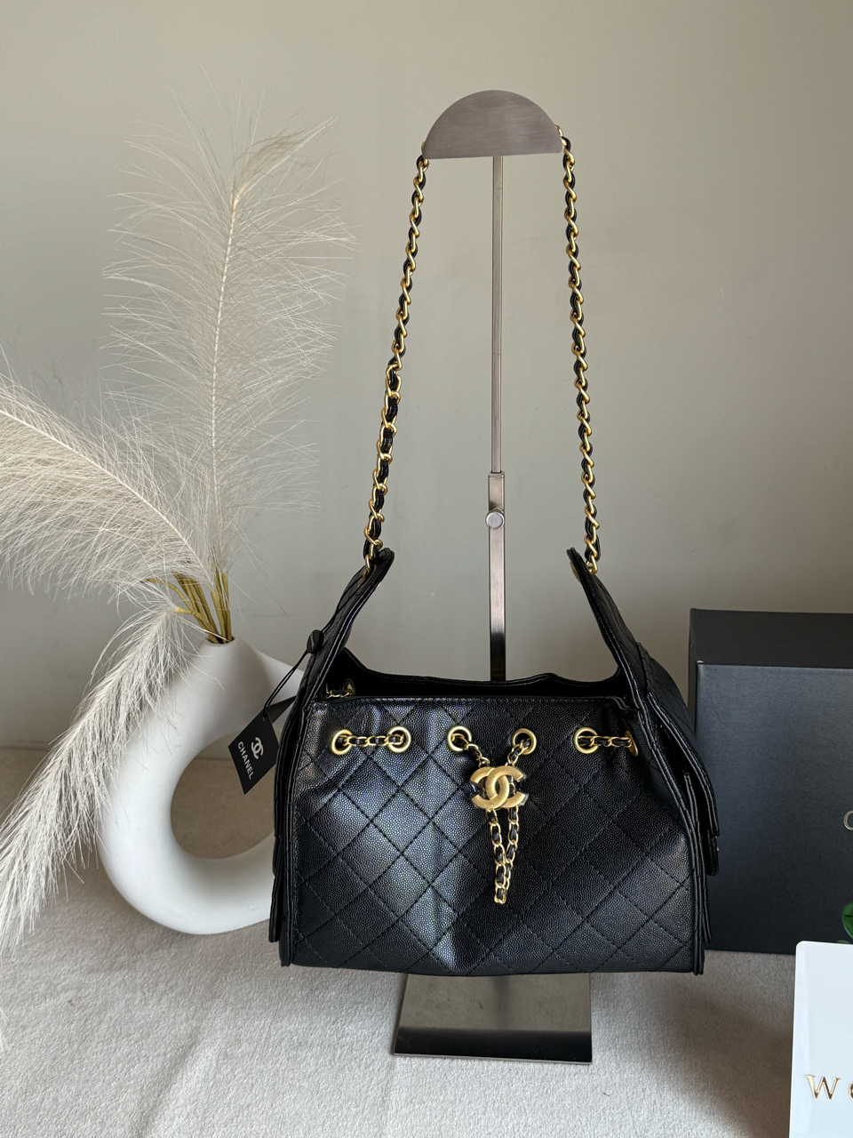 Viral Premium Chanel Bag with Box Packing - Black