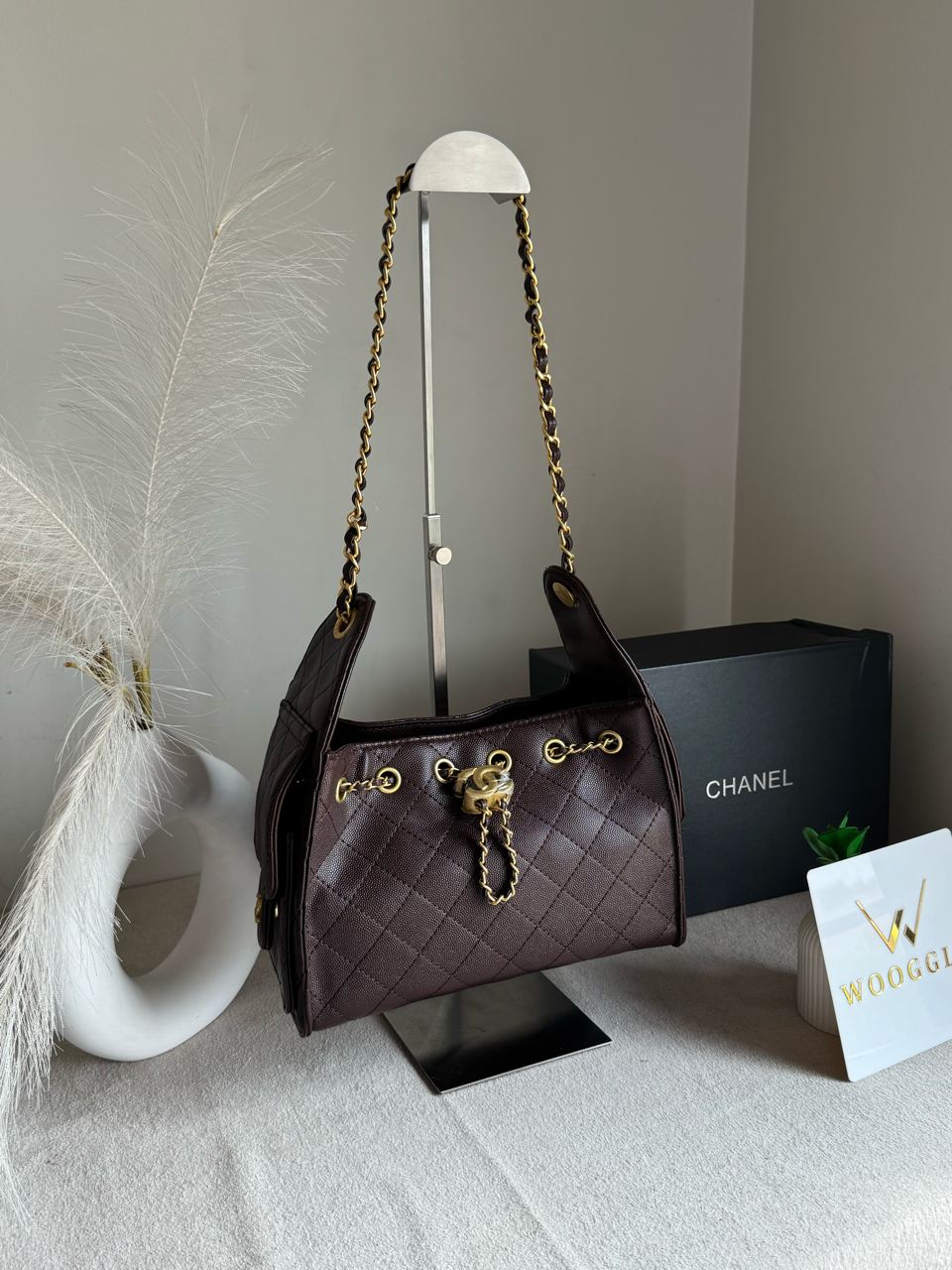 Viral Premium Chanel Bag with Box Packing - Brown