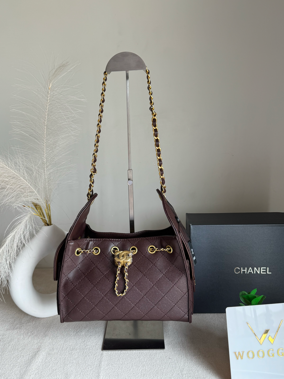 Viral Premium Chanel Bag with Box Packing - Brown