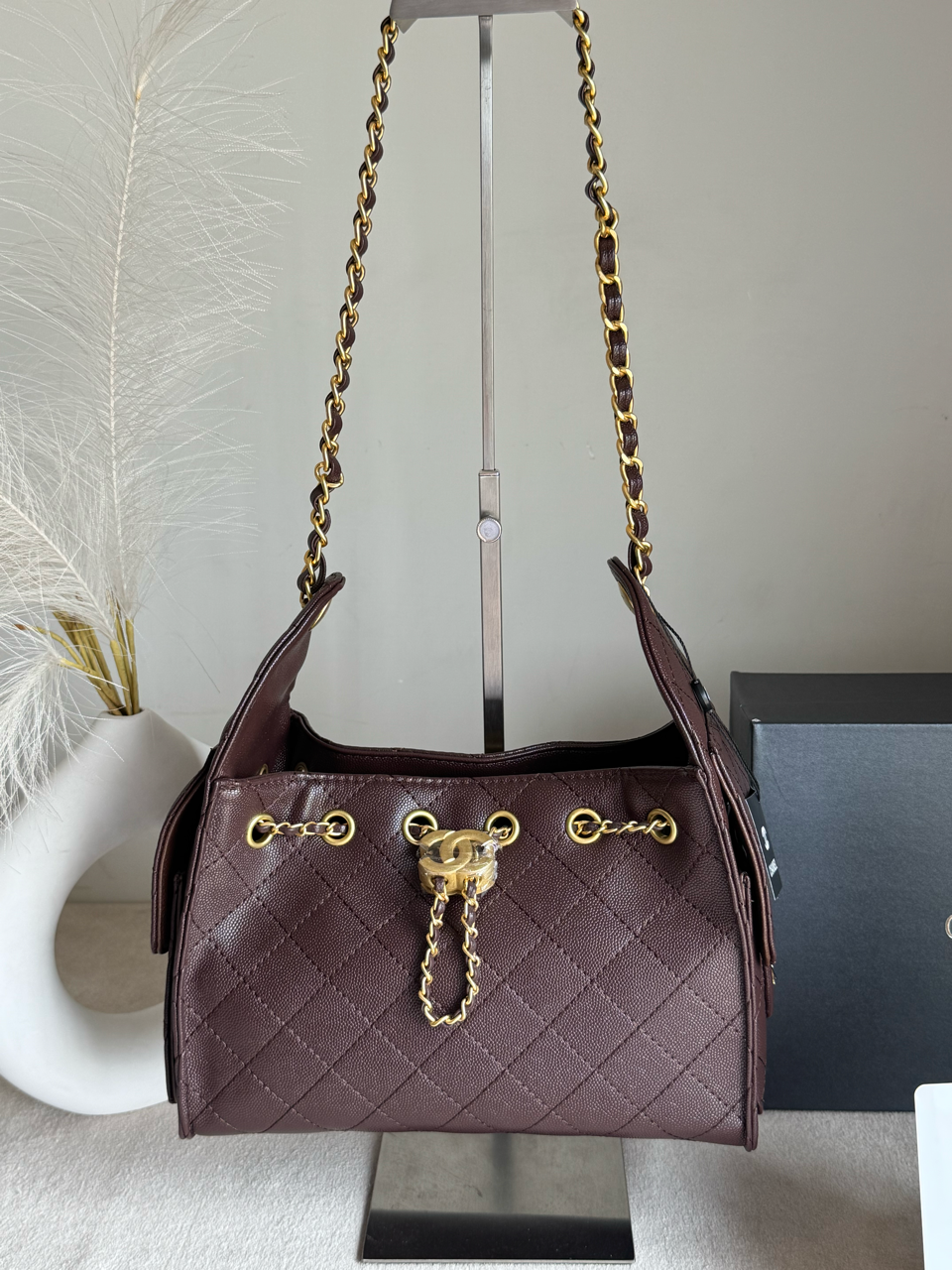 Viral Premium Chanel Bag with Box Packing - Brown