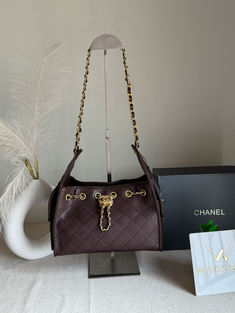 Viral Premium Chanel Bag with Box Packing - Brown