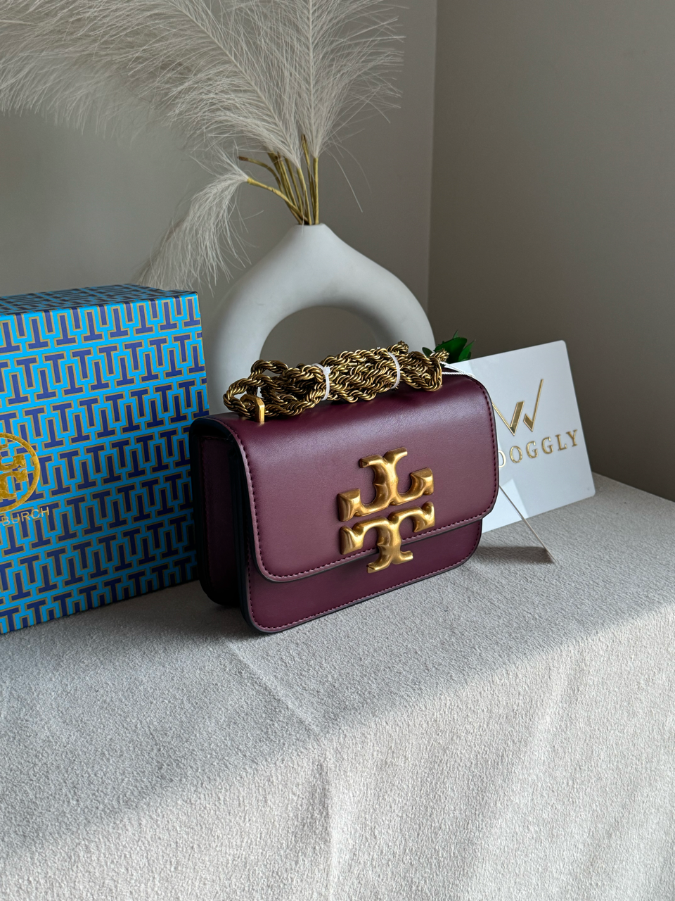 Tory Burch Eleanor Bag with Box Packing - Burgundy