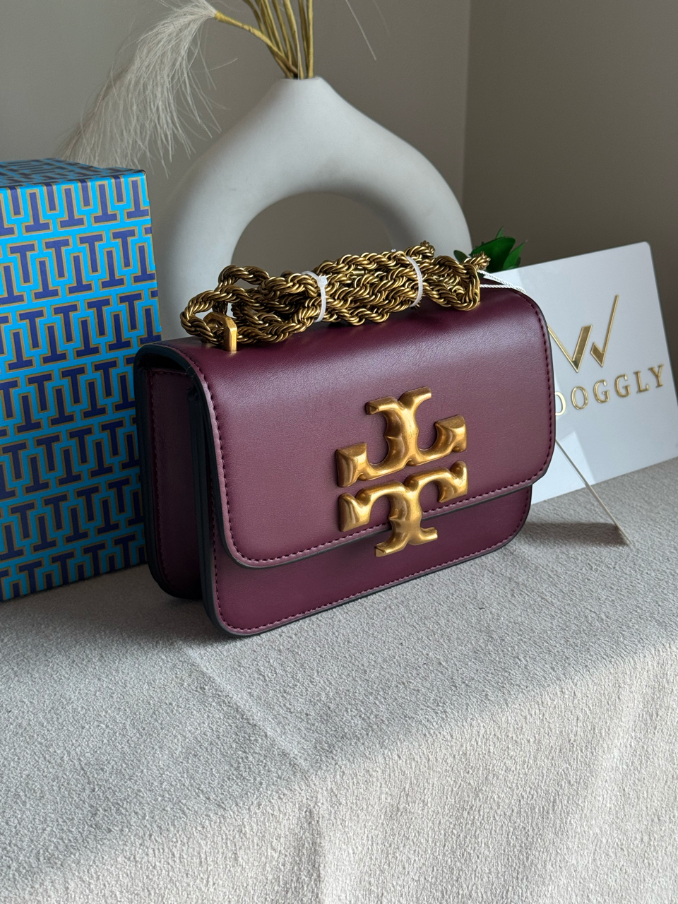 Tory Burch Eleanor Bag with Box Packing - Burgundy