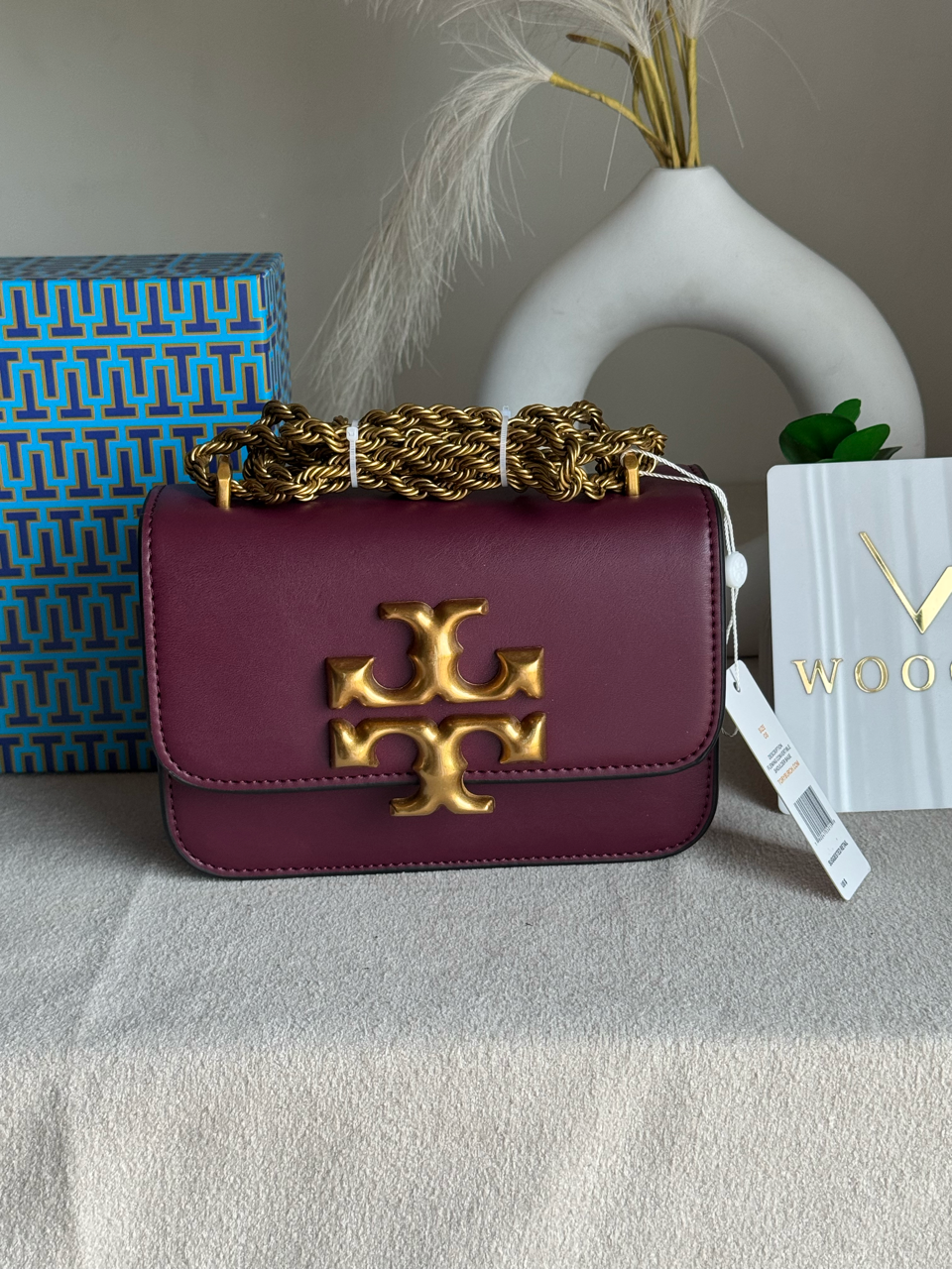 Tory Burch Eleanor Bag with Box Packing - Burgundy