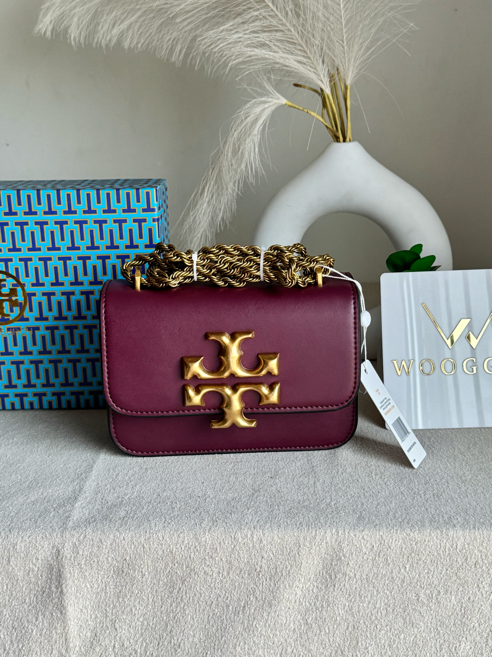 Tory Burch Eleanor Bag with Box Packing - Burgundy