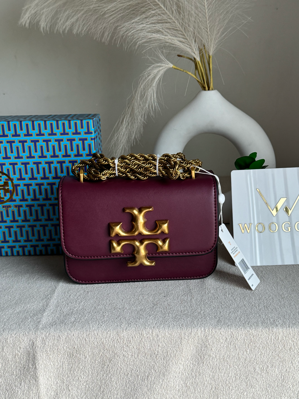 Tory Burch Eleanor Bag with Box Packing - Burgundy