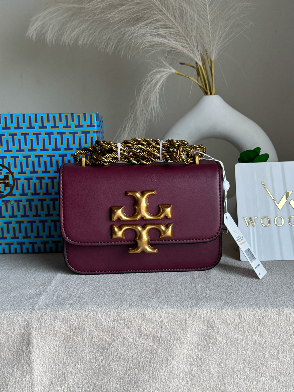 Tory Burch Eleanor Bag with Box Packing - Burgundy