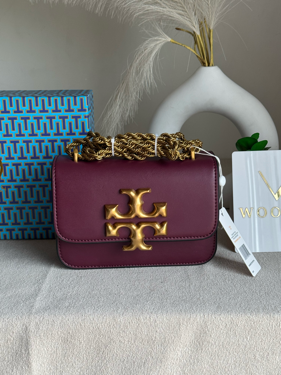 Tory Burch Eleanor Bag with Box Packing - Burgundy