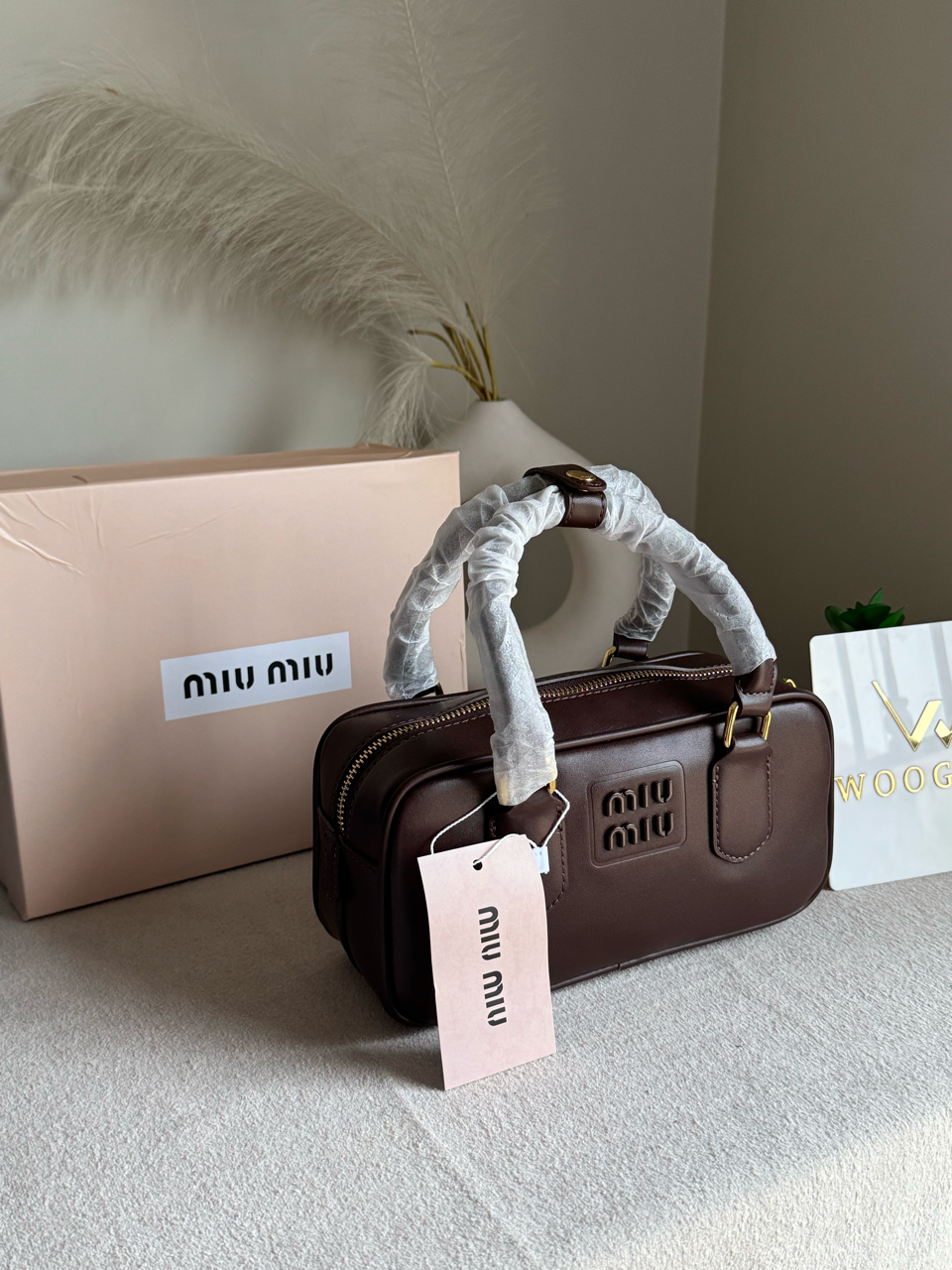 Viral MIU MIU Bag Premium Quality with Box Packing - Coffee