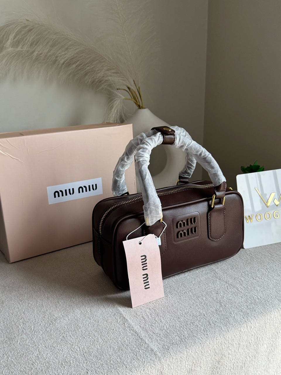 Viral MIU MIU Bag Premium Quality with Box Packing - Coffee