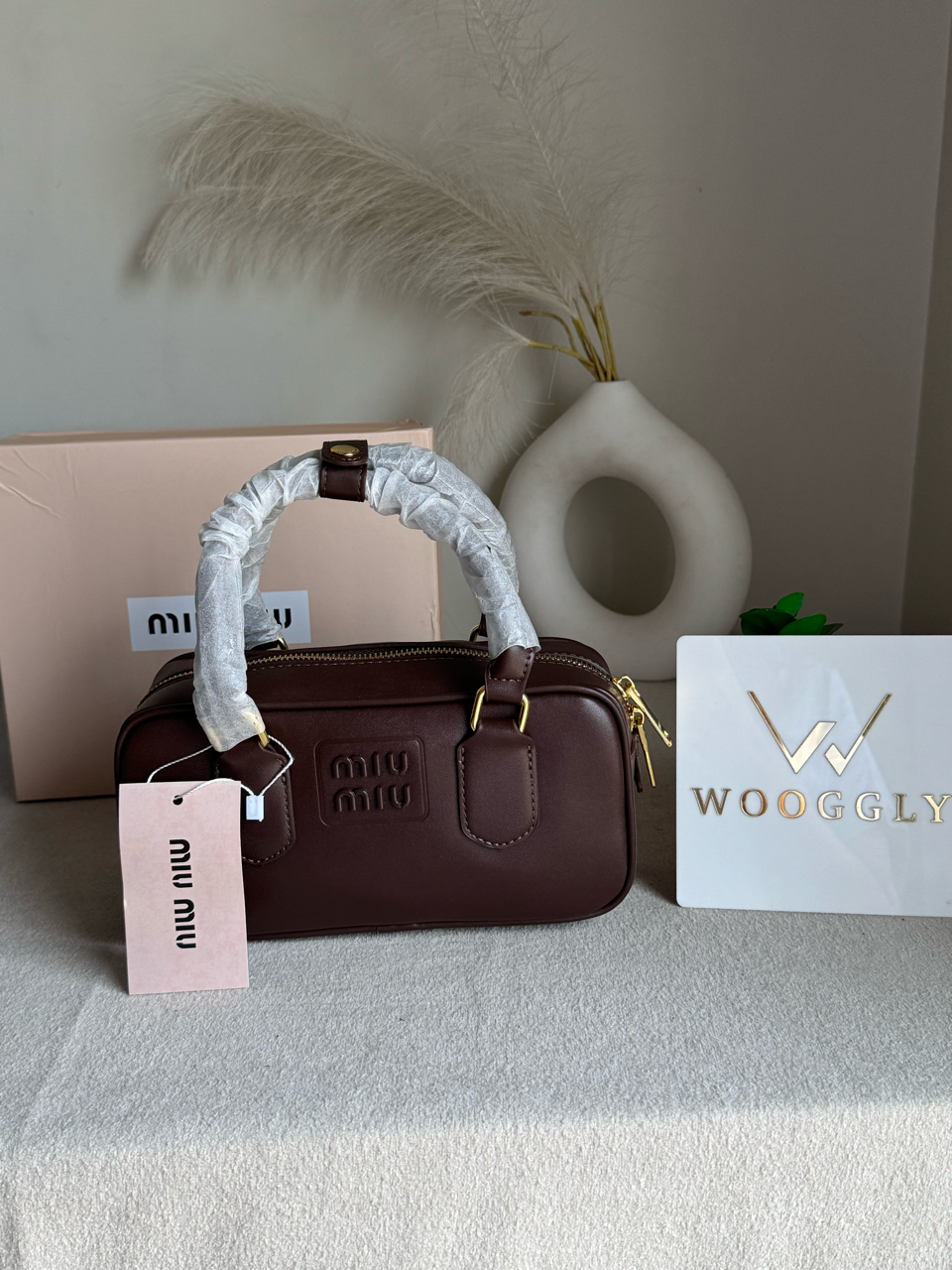 Viral MIU MIU Bag Premium Quality with Box Packing - Coffee