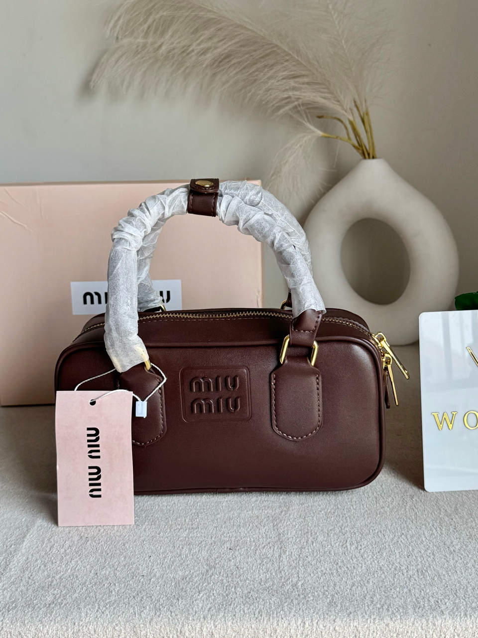 Viral MIU MIU Bag Premium Quality with Box Packing - Coffee