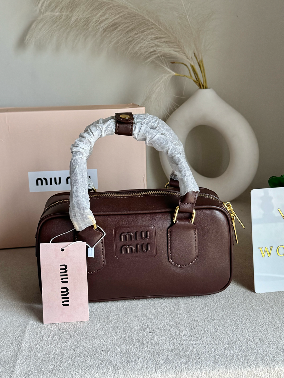 Viral MIU MIU Bag Premium Quality with Box Packing - Coffee