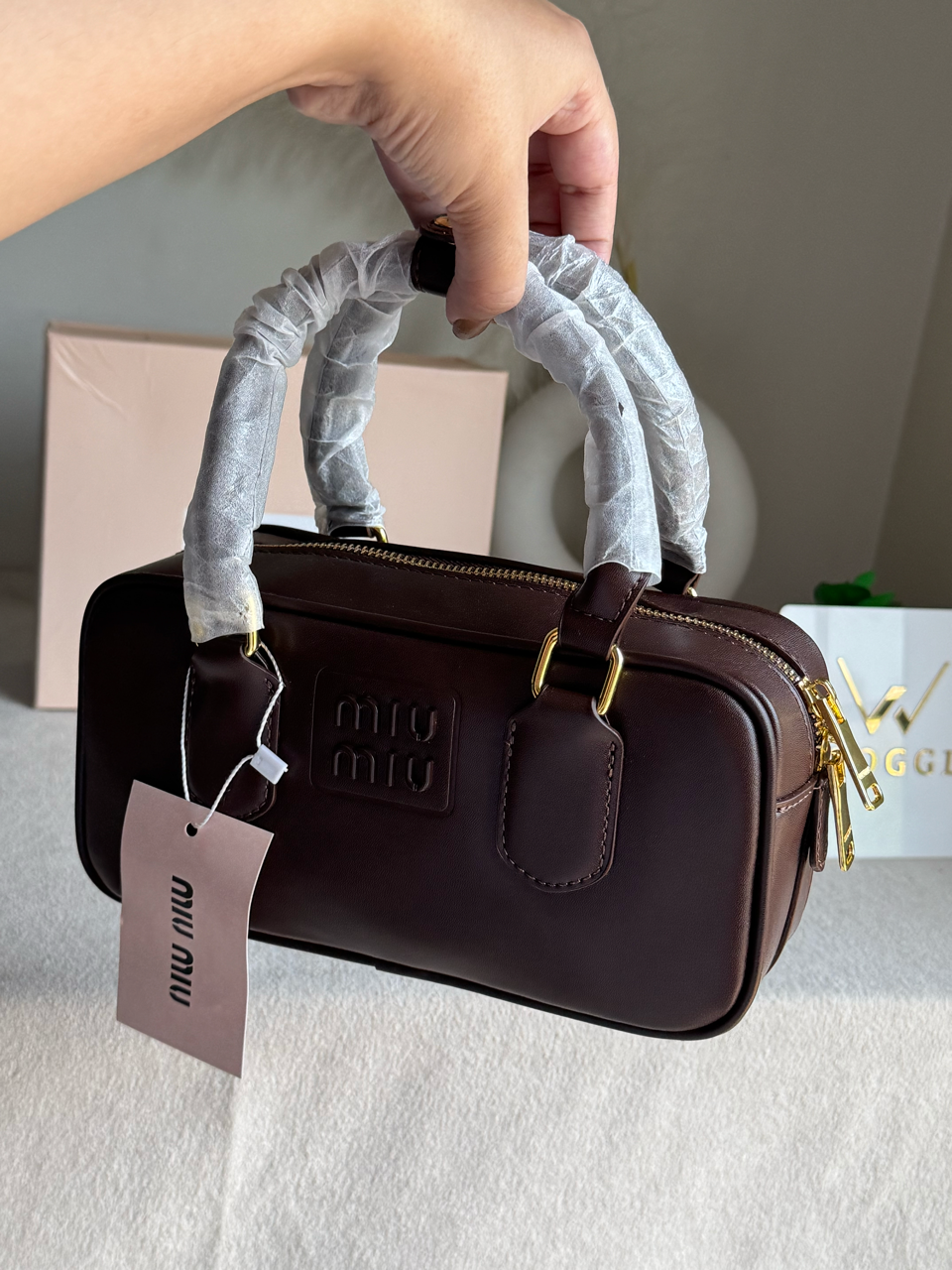 Viral MIU MIU Bag Premium Quality with Box Packing - Coffee
