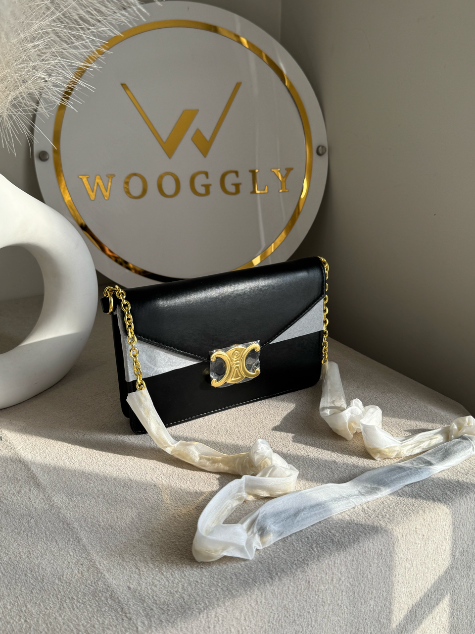 Celine Inspired Crossbody Bag High Quality - Black