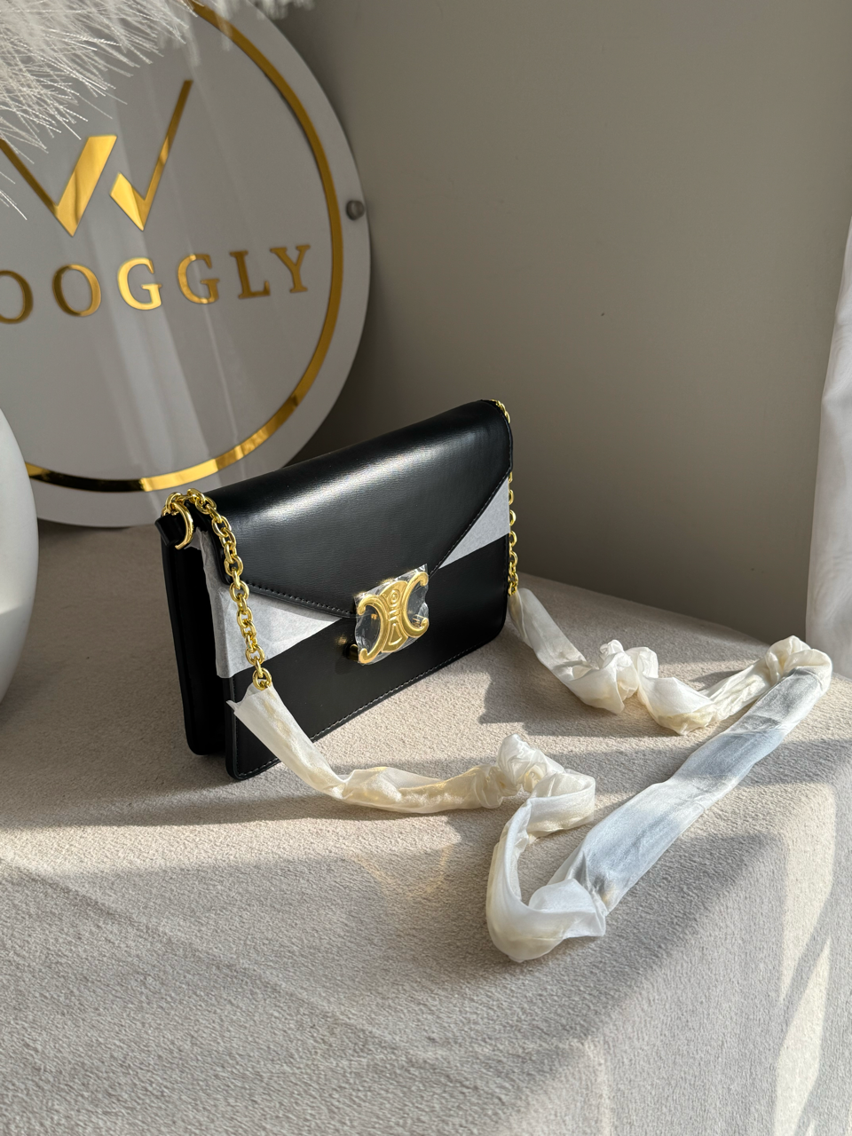 Celine Inspired Crossbody Bag High Quality - Black