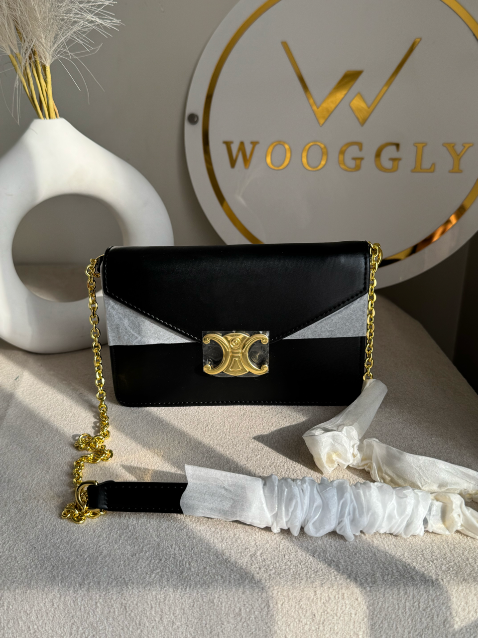 Celine Inspired Crossbody Bag High Quality - Black