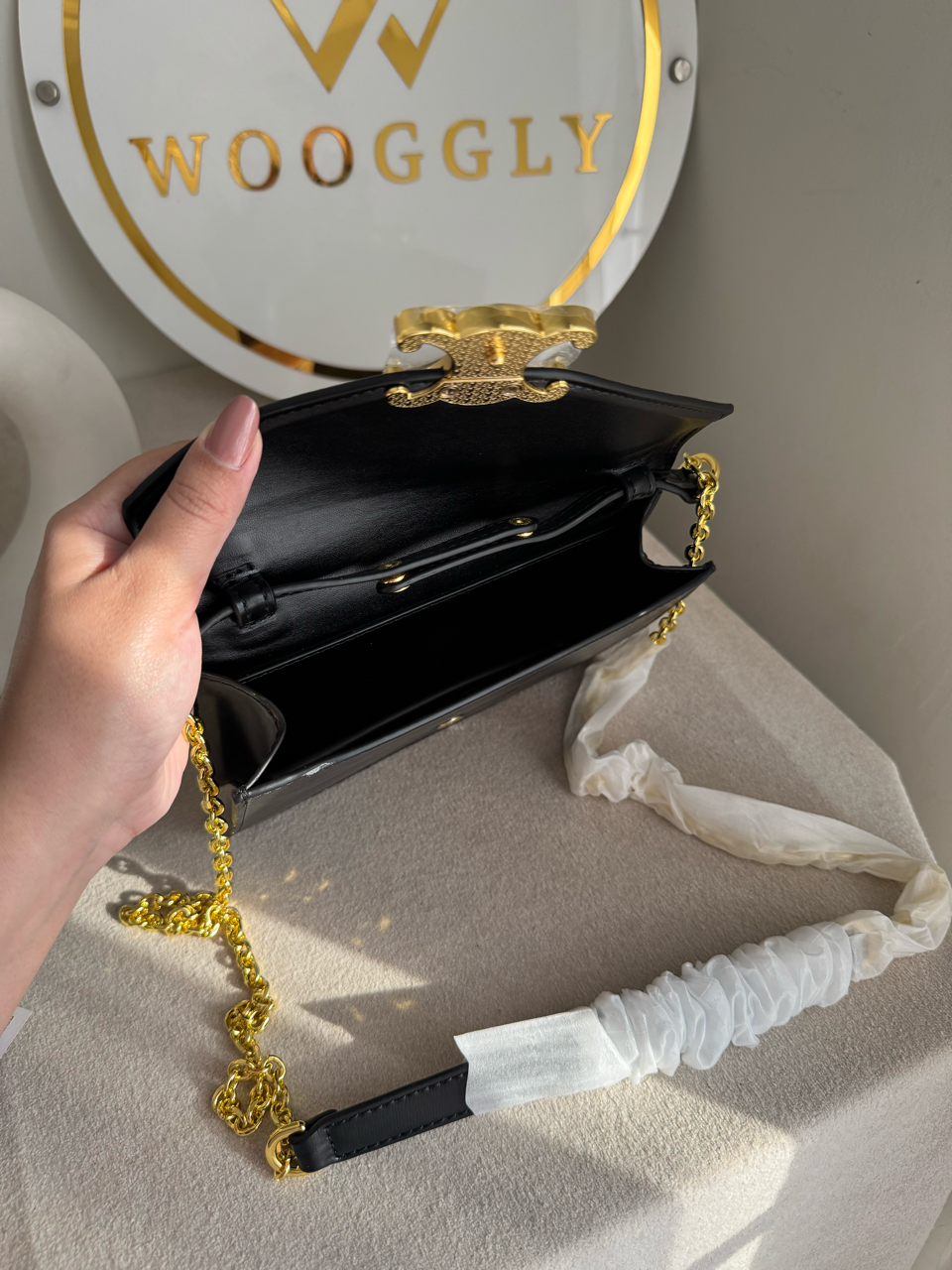 Celine Inspired Crossbody Bag High Quality - Black