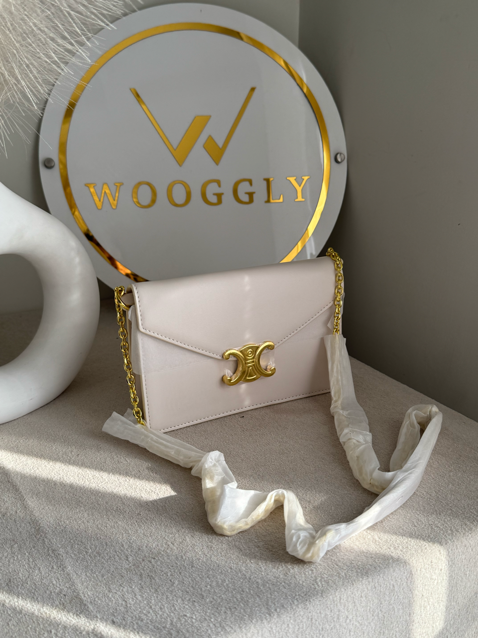 Celine Inspired Crossbody Bag High Quality - White