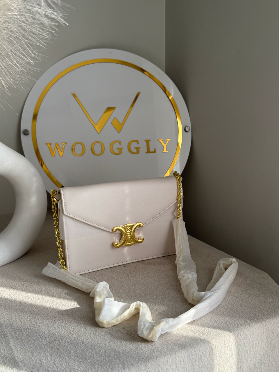 Celine Inspired Crossbody Bag High Quality - White