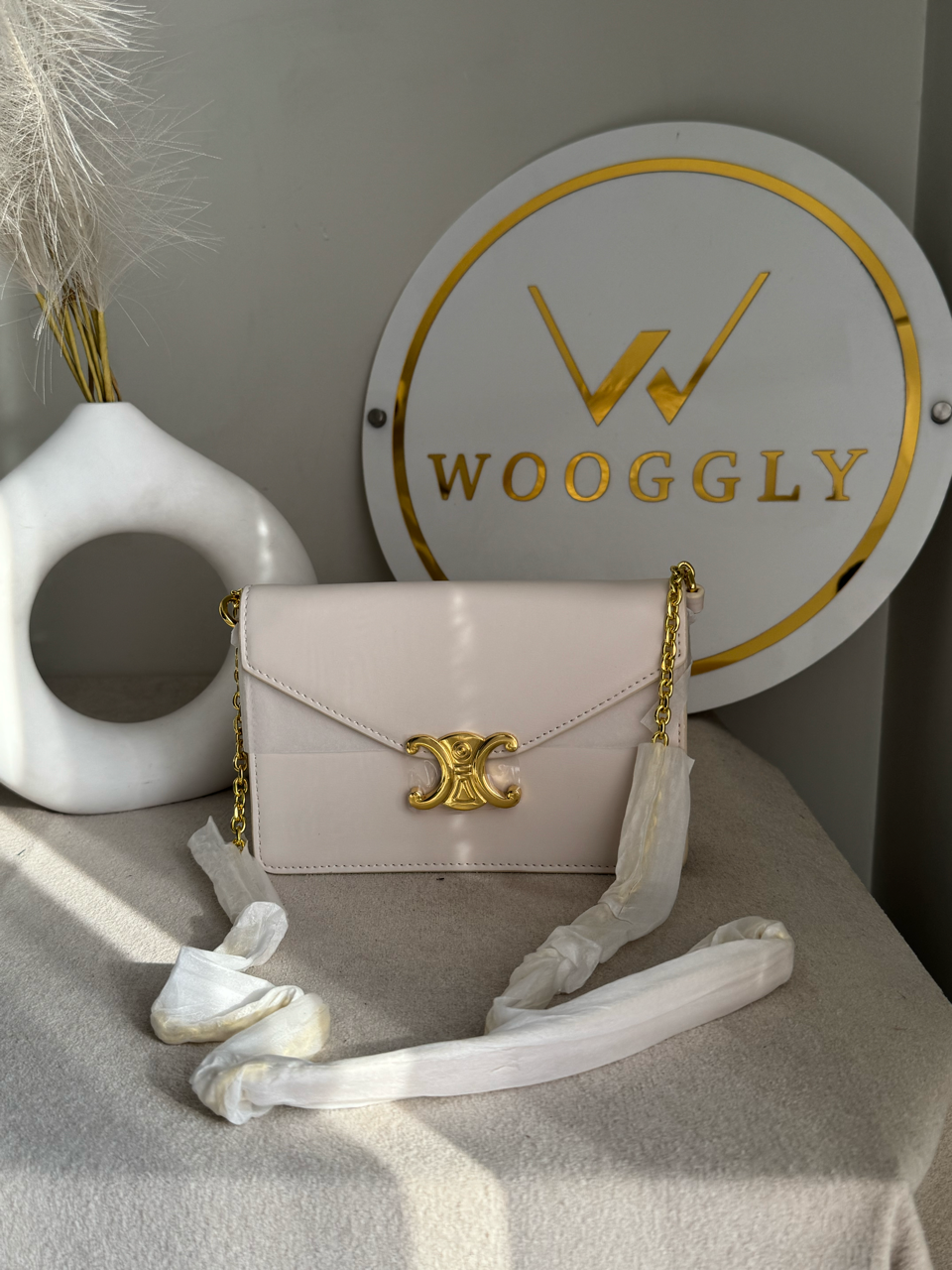 Celine Inspired Crossbody Bag High Quality - White