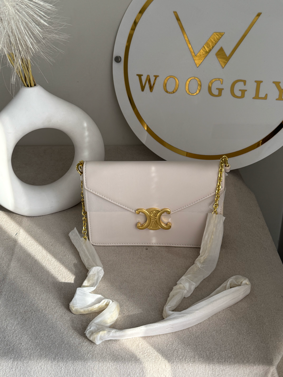 Celine Inspired Crossbody Bag High Quality - White