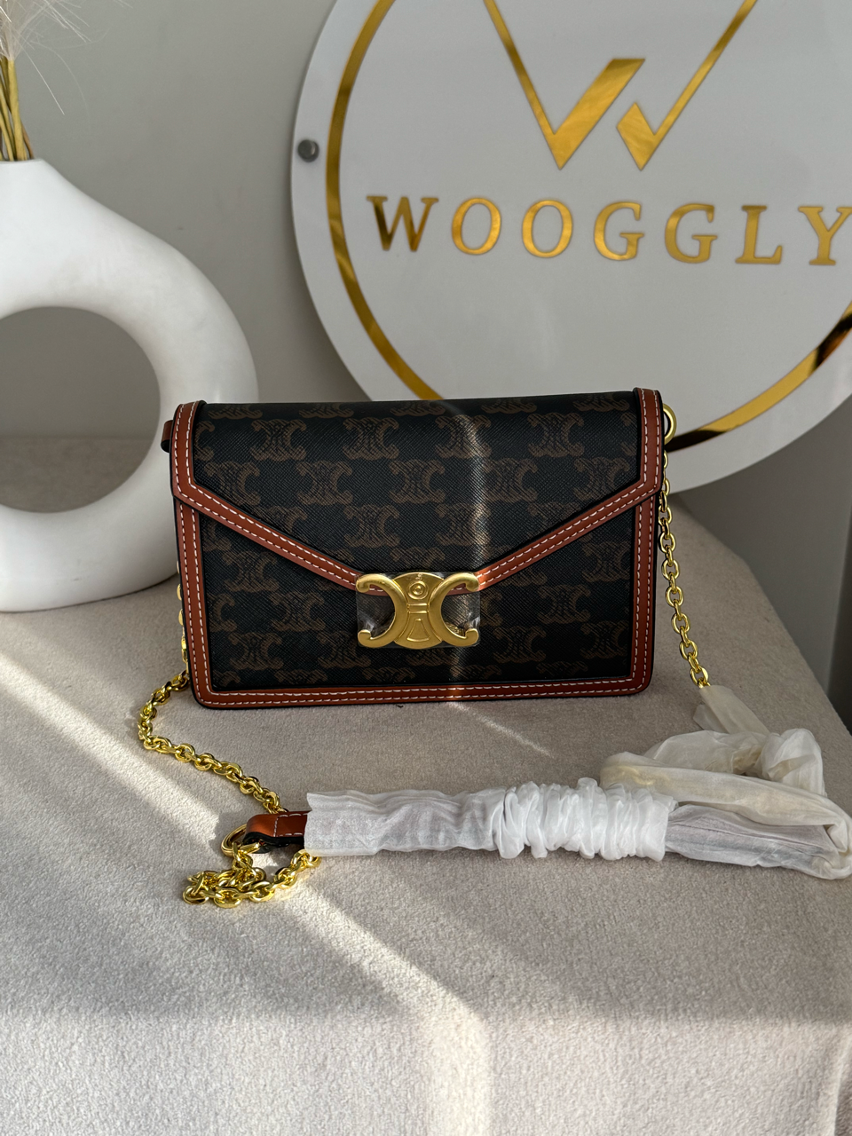 Celine Inspired Crossbody Bag High Quality - Vintage Espresso