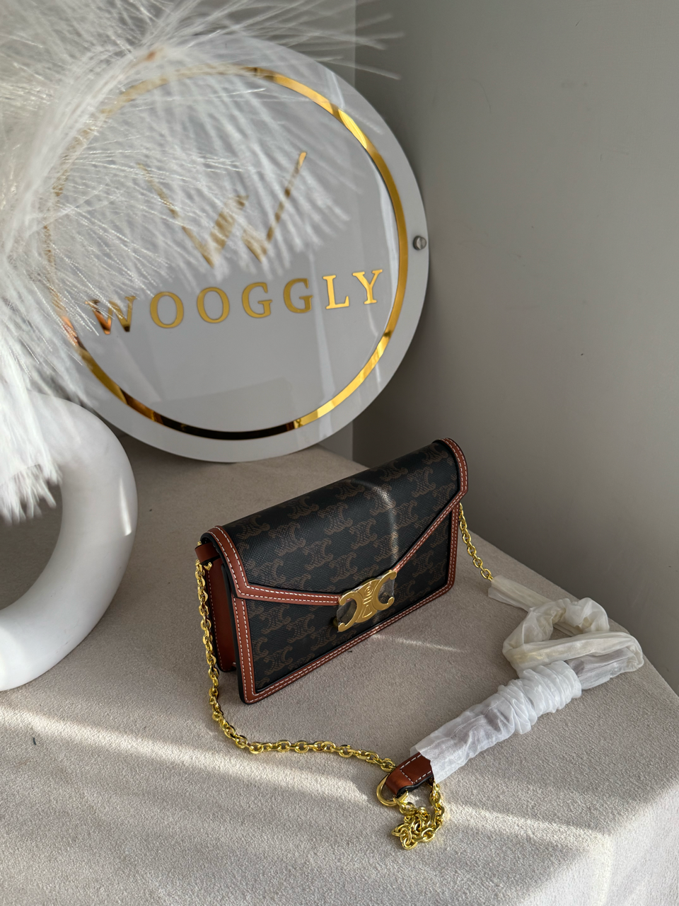 Celine Inspired Crossbody Bag High Quality - Vintage Espresso