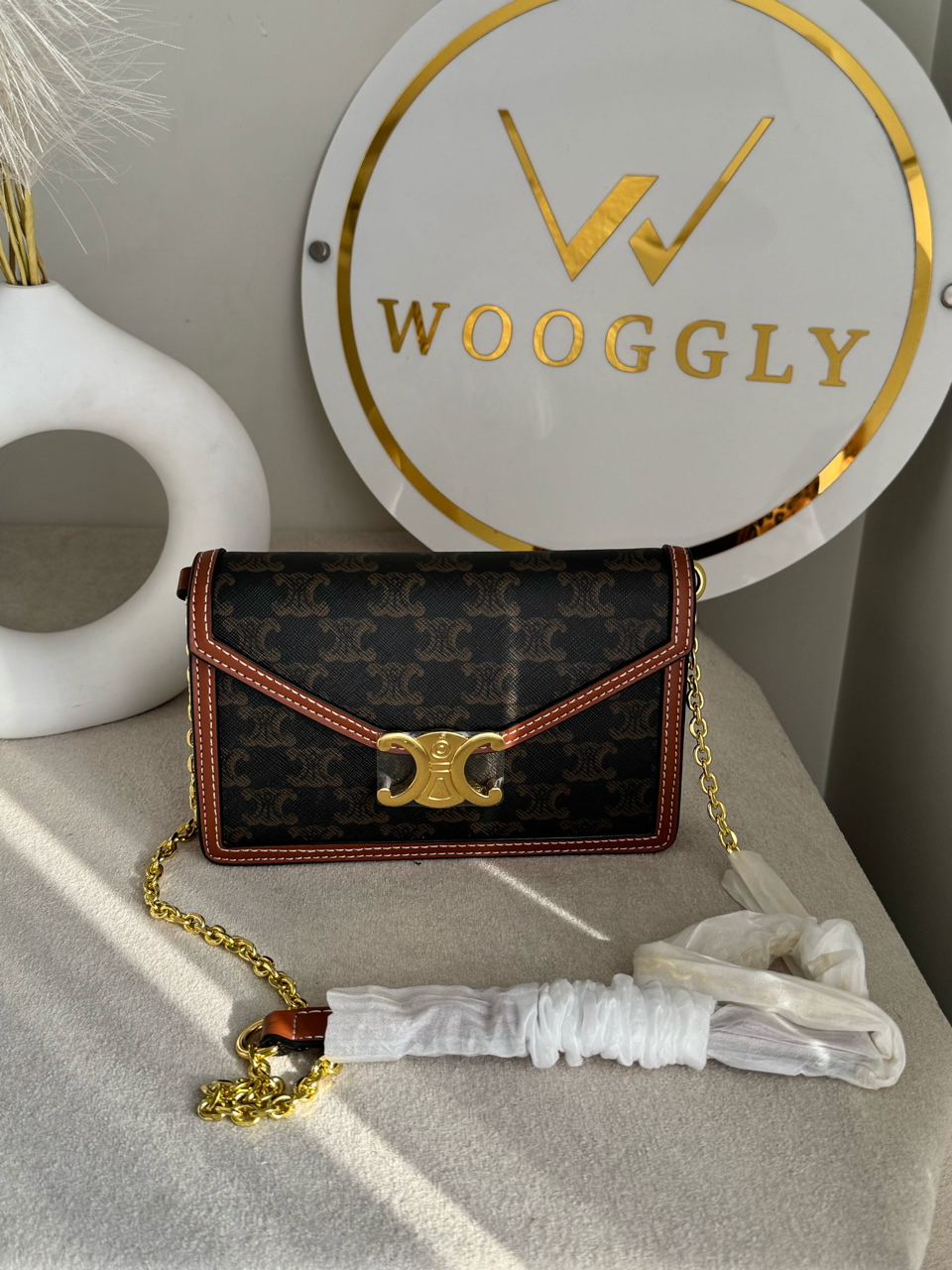 Celine Inspired Crossbody Bag High Quality - Vintage Espresso