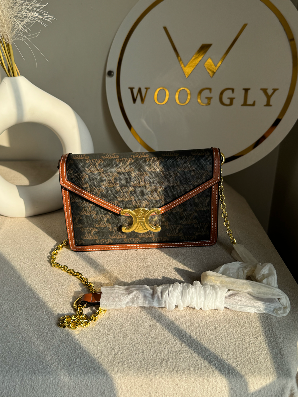 Celine Inspired Crossbody Bag High Quality - Vintage Espresso