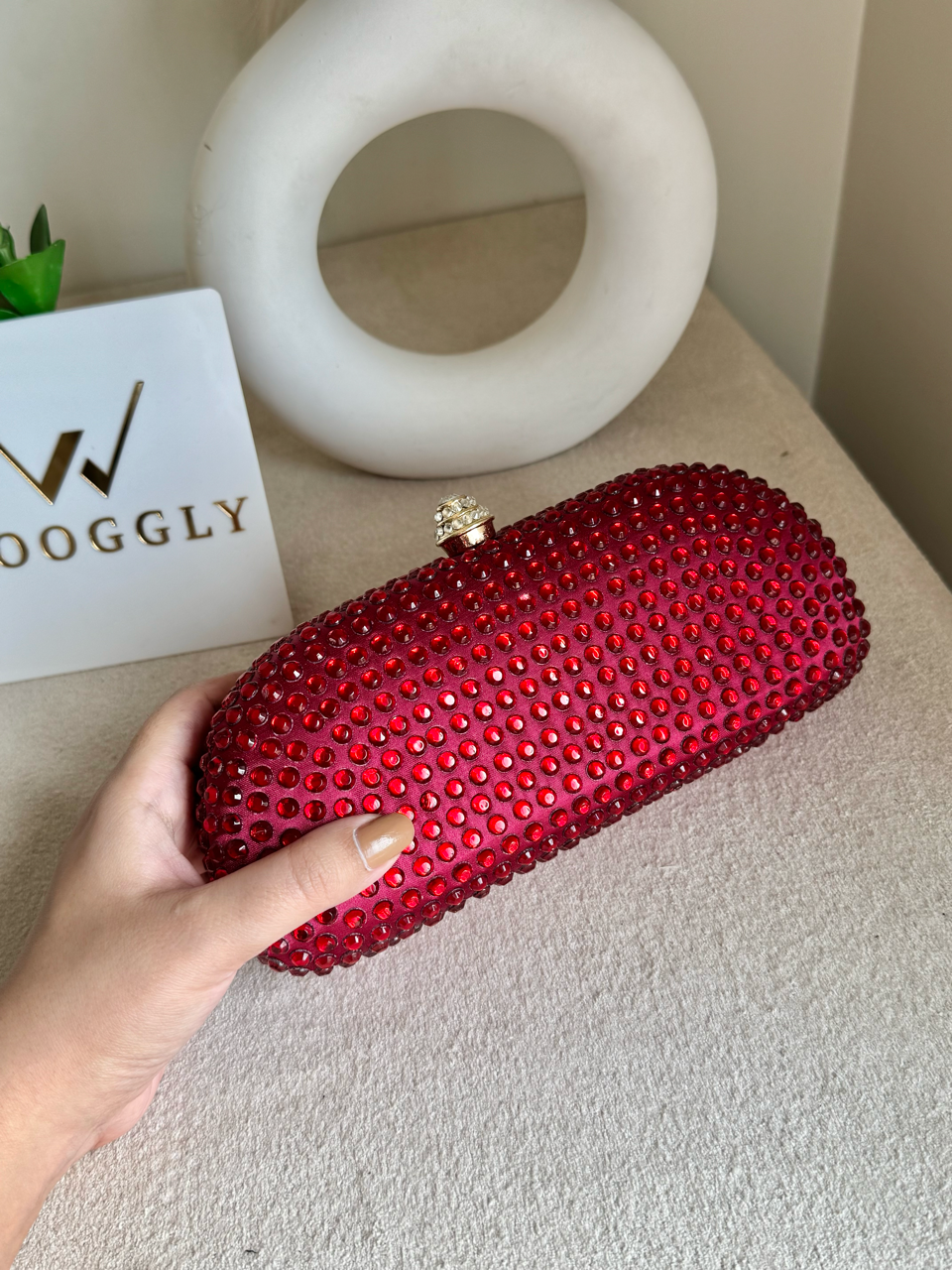 Radiance Cyrstal Clutch - Red