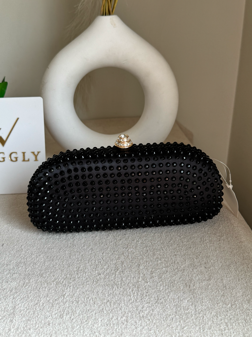 Radiance Cyrstal Clutch - Black