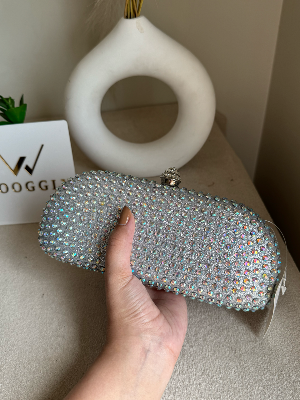Radiance Cyrstal Clutch - Silver