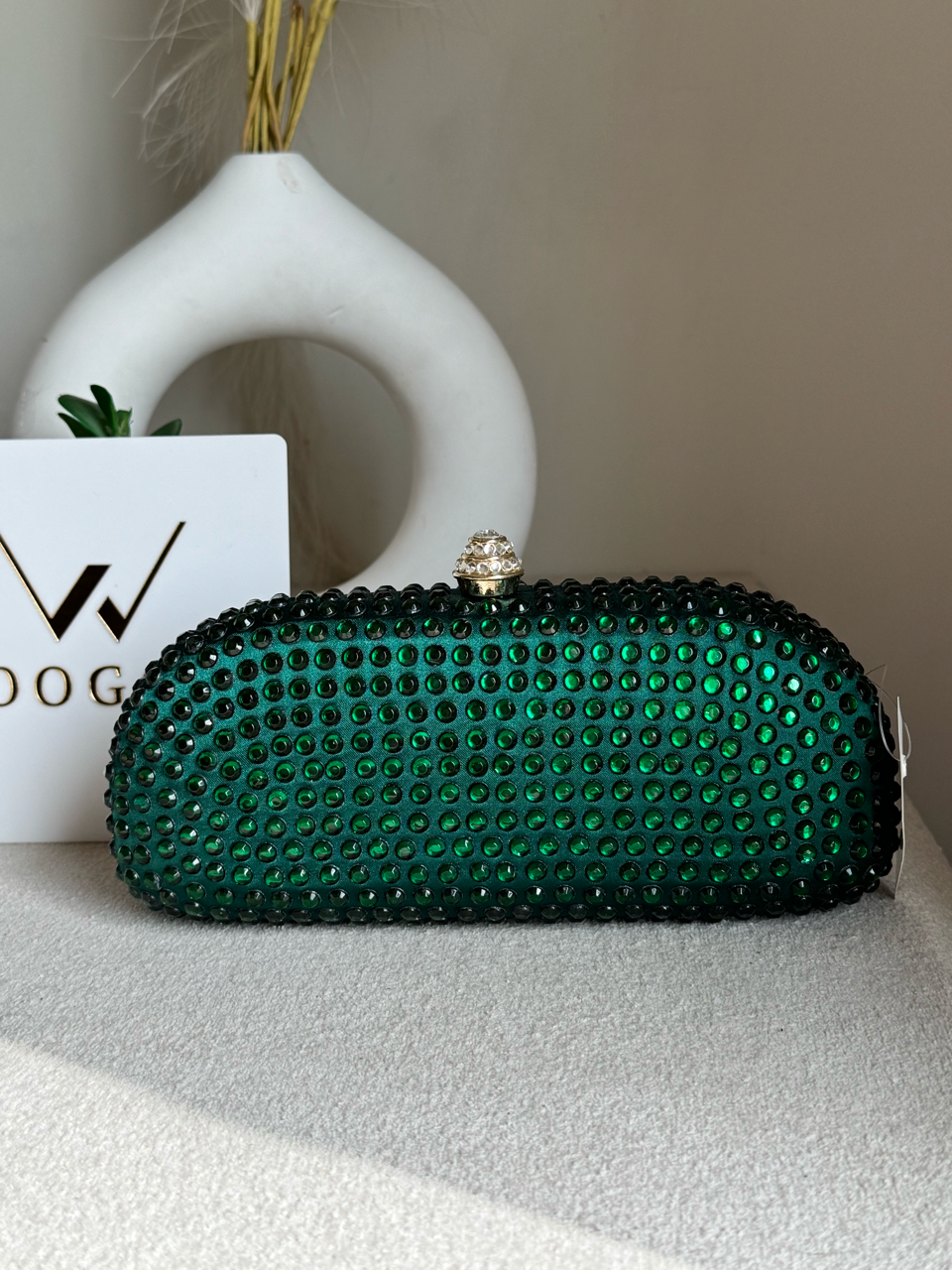 Radiance Cyrstal Clutch - Emerald Green