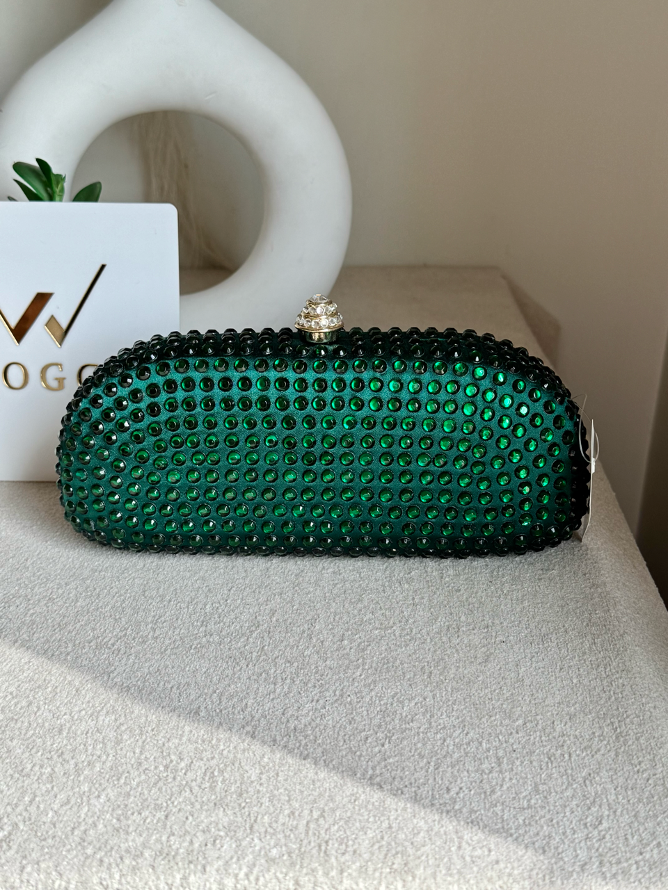 Radiance Cyrstal Clutch - Emerald Green