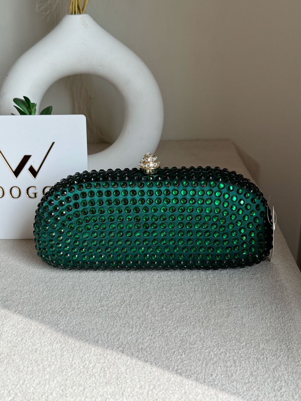 Radiance Cyrstal Clutch - Emerald Green
